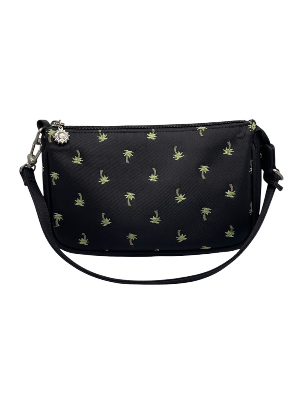 Sunny Hawaii Mini‎ Bag Black Palm Tree Embroidered Wristlet Shoulder Purse